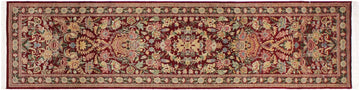 handmade Traditional William Red Lt. Gold Hand Knotted RUNNER 100% WOOL area rug 3x10